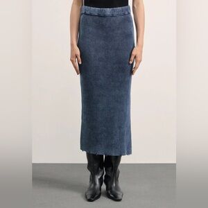 NWOT Ribbed Midi Skirt in Blue